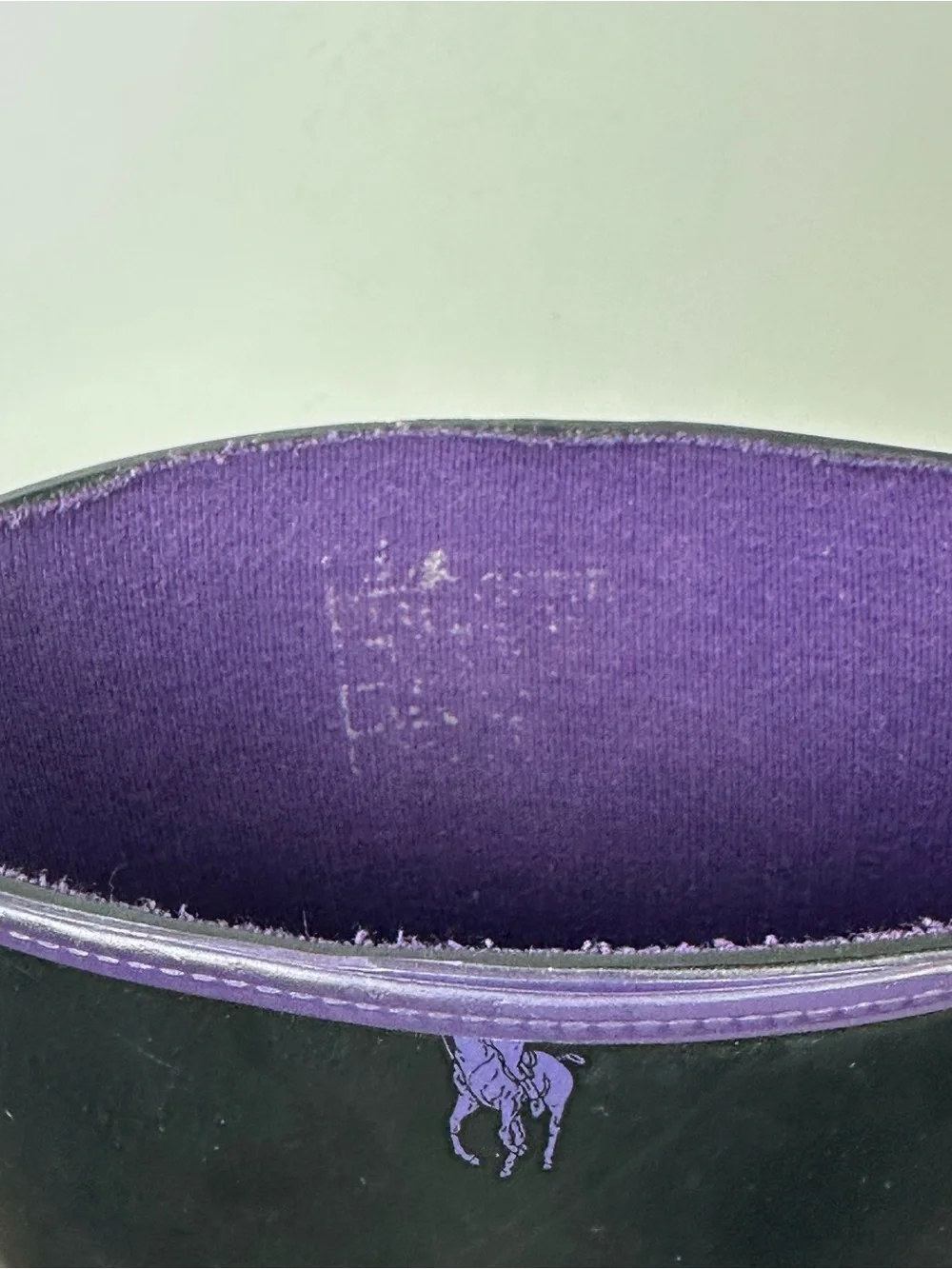 Ralph Lauren Black And Purple Pony Rubber Rain Boots